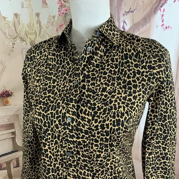 NEW J Crew Curvy Leopard Print Button Down - Picture 4 of 9